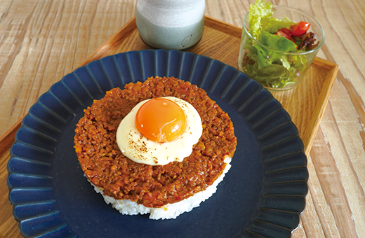 手火山かつお節のチーズキーマカレー